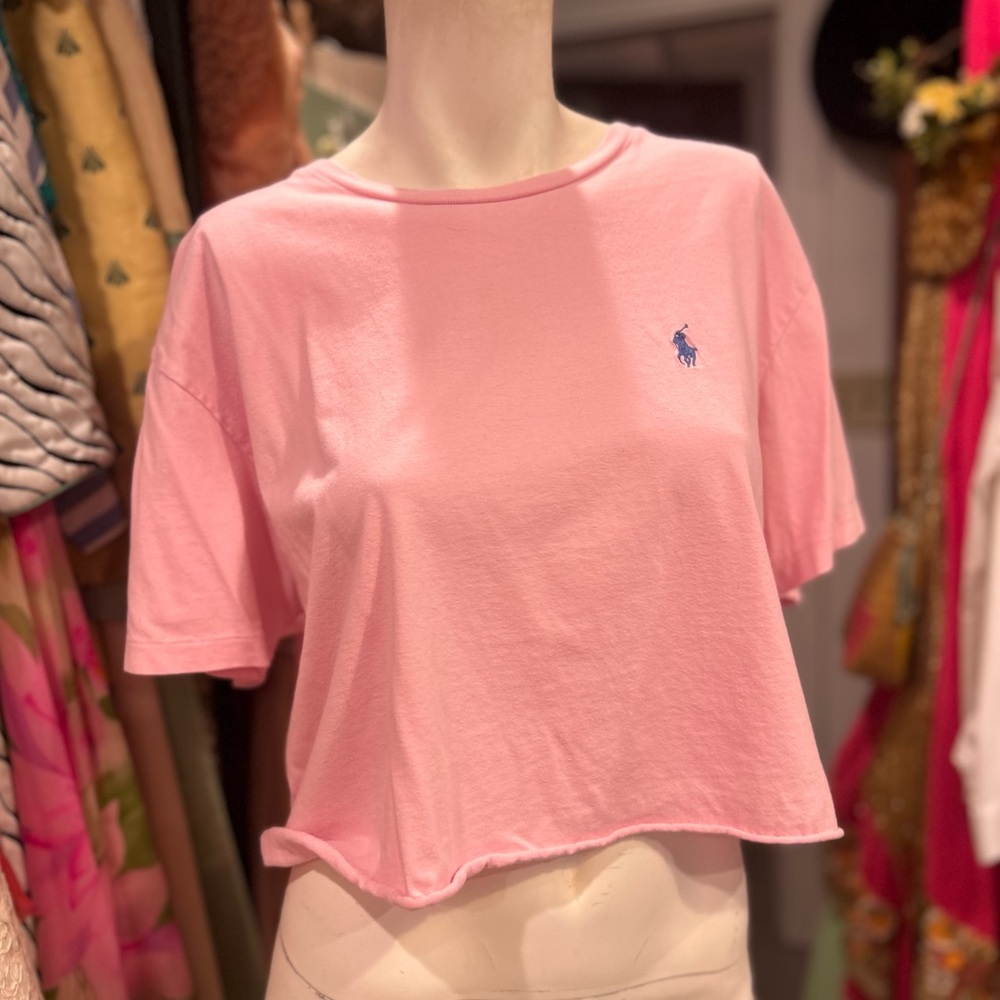 Pink Polo Cropped T-shirt